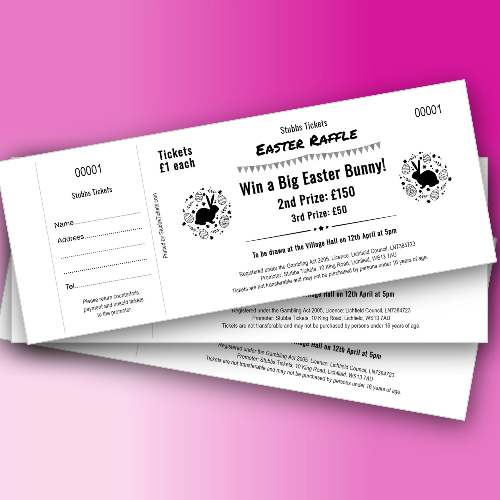 Easter Raffle Background Easter Raffle Tickets - Easter bunny design