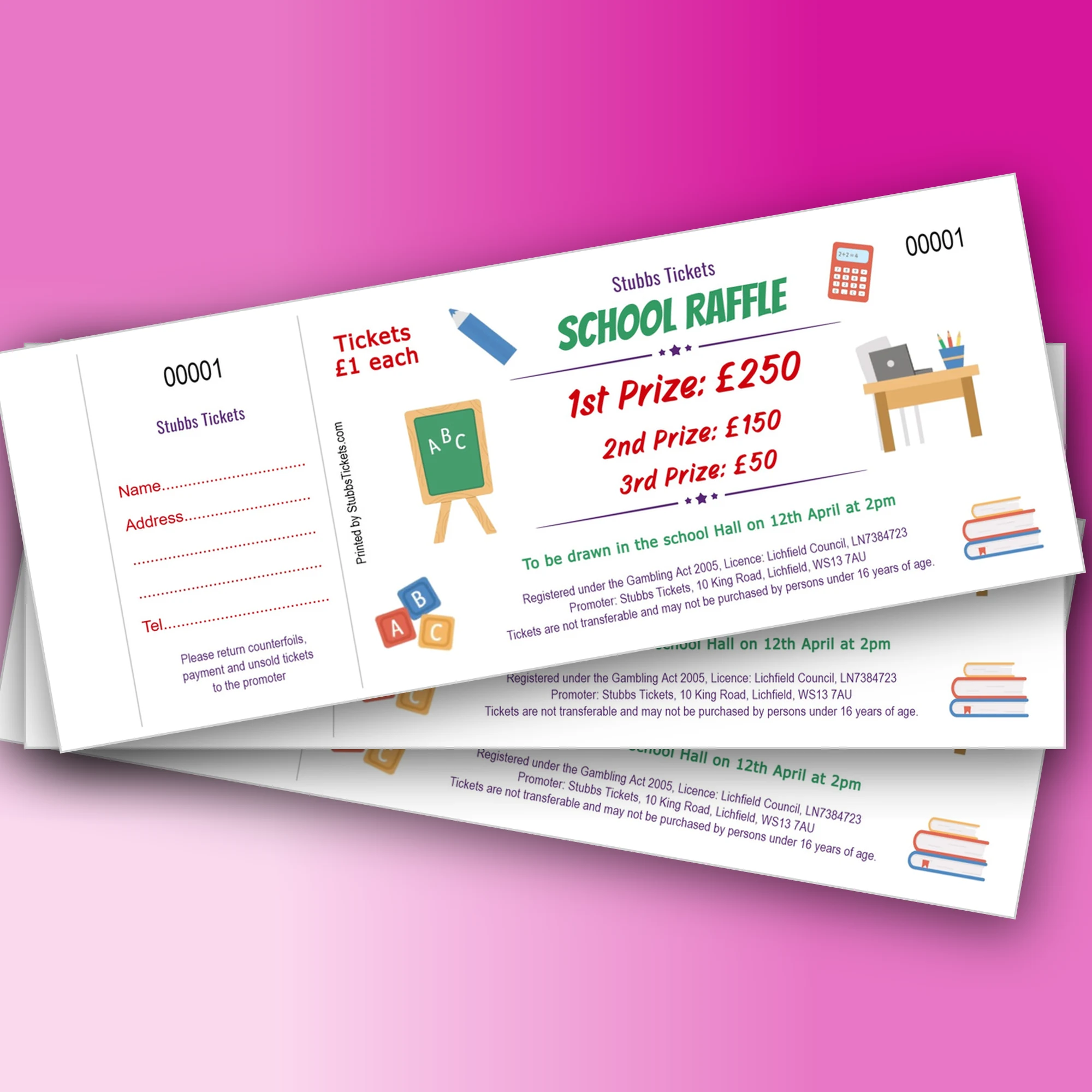 Inside Raffle School School Raffle Tickets - School Classroom Icons Design