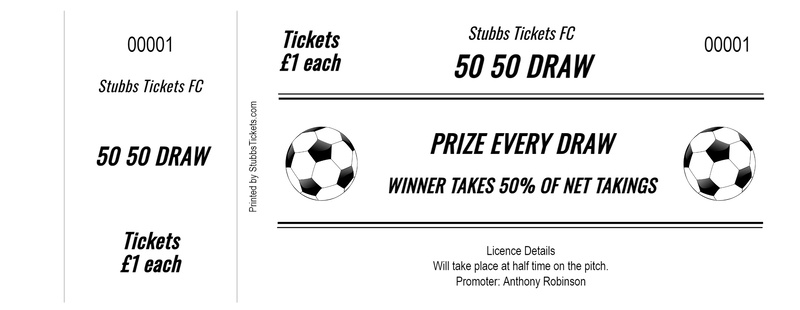 50/50 Raffle Tickets – Football Design