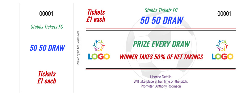 50/50 Raffle Tickets – Football Design with Logo Space