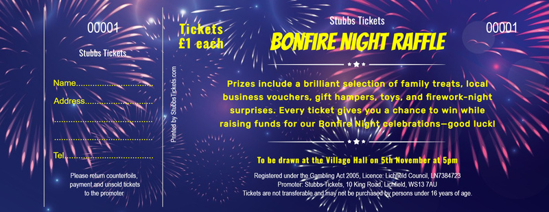 Bonfire Night Raffle Tickets - Full Colour with background