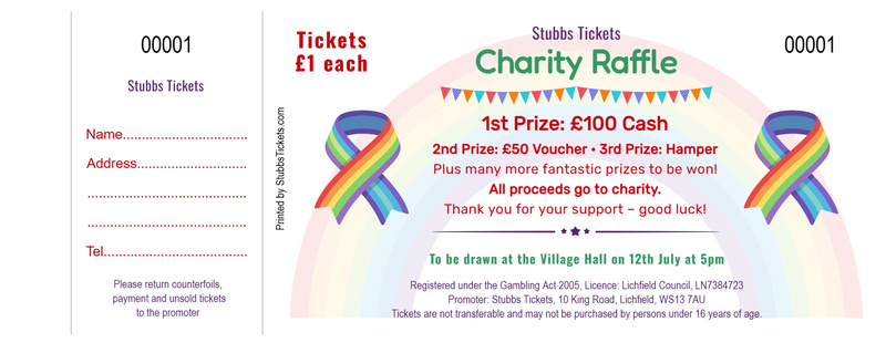 Charity Raffle Tickets - Rainbow Ribbon and Bunting