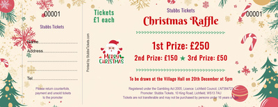 Christmas Raffle Tickets – Festive Candy Canes and Snowflakes