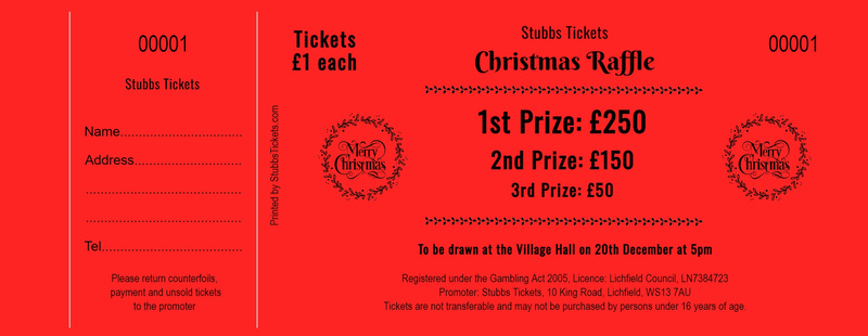 Christmas Raffle Tickets – Merry Christmas Wreath