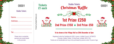 Christmas Raffle Tickets – Santa Garland Festive Border