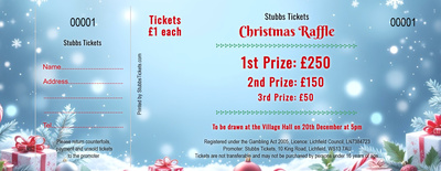 Christmas Raffle Tickets – Snowflakes and Presents