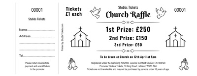 Church Raffle Tickets - Minimal Religious Icon Design