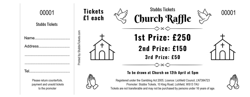 Church Raffle Tickets - Minimal Religious Icon Design