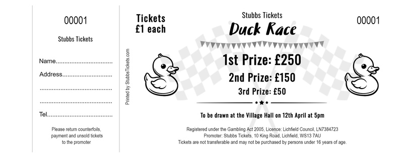 Duck Race Tickets with Prizes and Entry Details