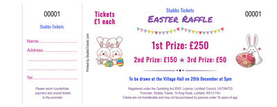 Raffle ticket design - Easter Raffle Tickets - Cute Bunnies