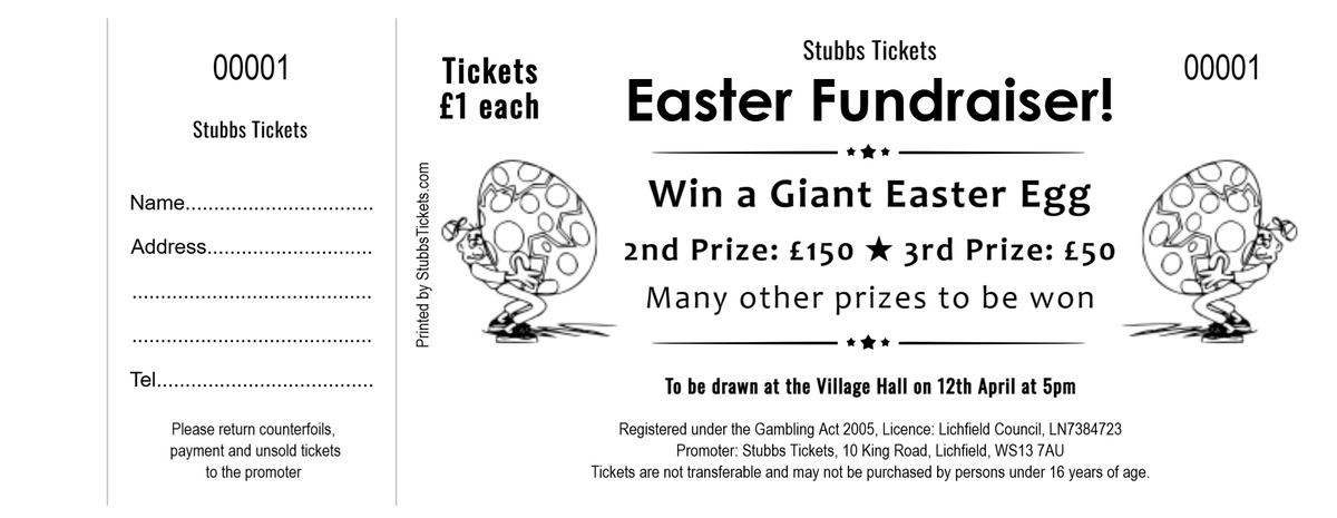 Easter Raffle Tickets | Raffle Ticket Designs & Templates