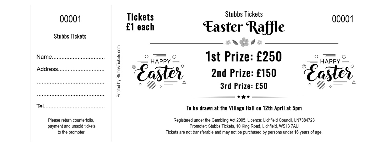 Easter Raffle Tickets | Raffle Ticket Designs & Templates