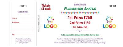 Fundraiser Raffle Tickets – Bunting Design