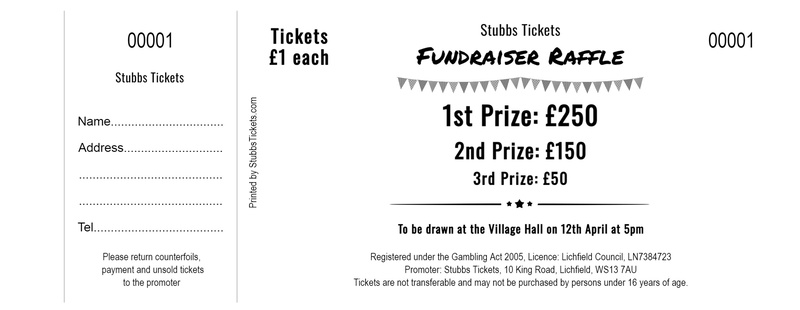 Fundraiser Raffle Tickets – Bunting with Logo Space