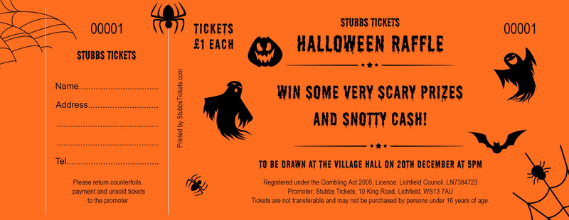 Halloween Raffle Tickets – Ghosts, Bats 