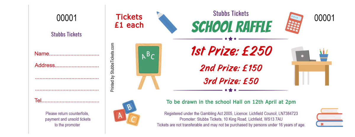 School Raffle Tickets | Raffle Ticket Designs & Templates