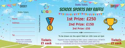 School Raffle Tickets - School Sports Day Celebration