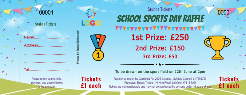 School Raffle Tickets - School Sports Day Celebration