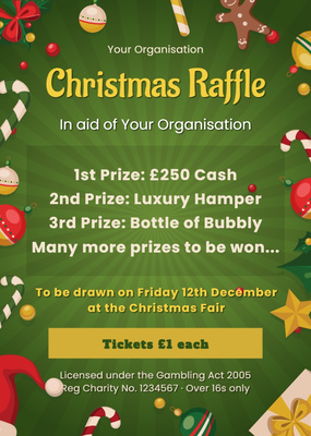 Christmas Raffle 3, a poster design