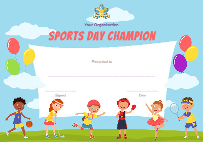 Sports Day Certificate template