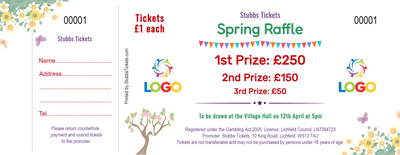 Spring Raffle Tickets - floral and butterfly design