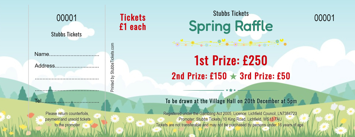 Welsh Raffle Tickets Raffle Tickets | UK's Favourite Raffle Printers | Stubbs Tickets