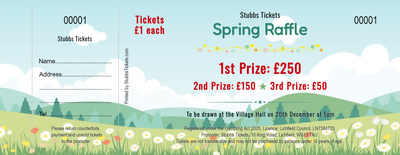 Spring Raffle Tickets - with floral background