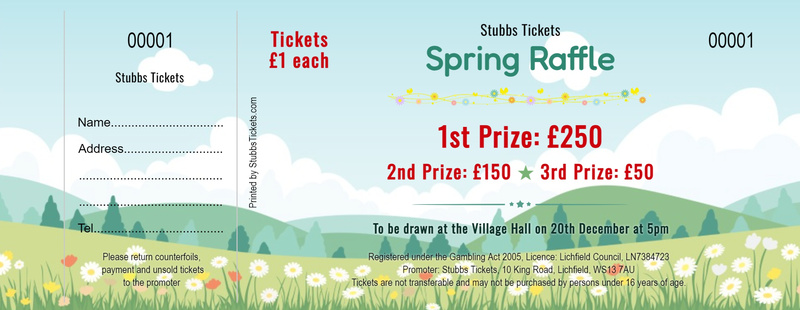 Spring Raffle Words Spring Raffle Tickets - with floral background