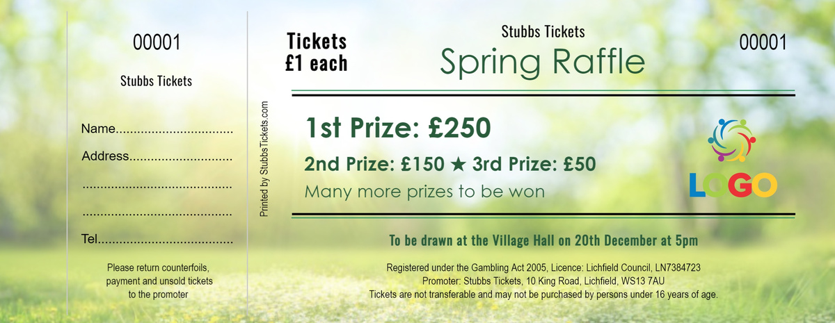 Spring Ball Raffle Tickets Spring Raffle Tickets - With logo