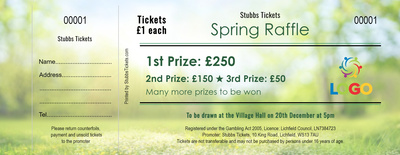 Raffle ticket design - Spring Raffle Tickets - With logo