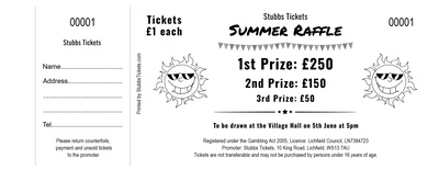Summer Fair Raffle Tickets - Bunting and Sunshine