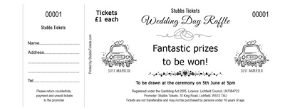 Summer Raffle Tickets - Black and White Deck Chairs Design