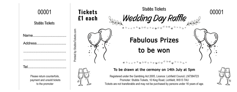 Wedding Raffle Tickets - Elegant Wedding Celebration Design
